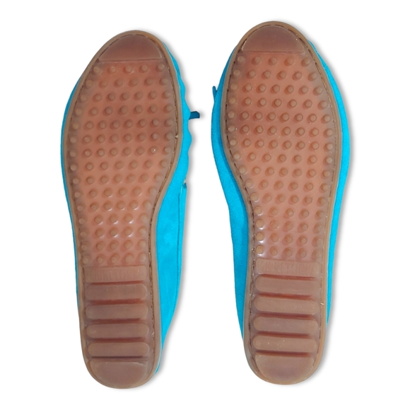 *SOLD* Minnetonka Women's Kilty Hardsole Moccasins Turquoise Size 8 - Picture 9 of 10